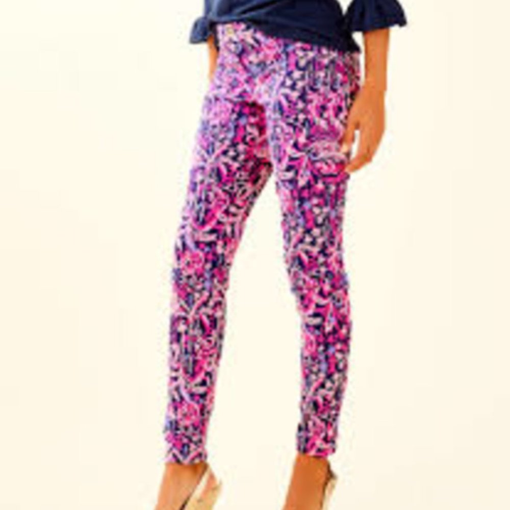 EUC LILLY PULITZER KELLY SKINNY ANKLE PANTS (S76)